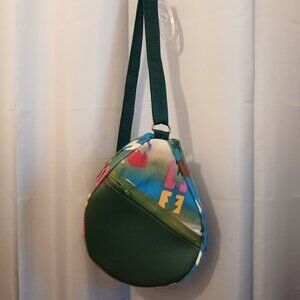 New Western Teardrop Travel Sling Crossbody Purse Bag Blue Green faux leather